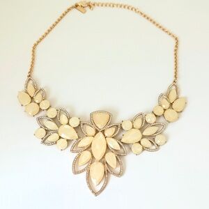 Gold/Off White Statement Necklace